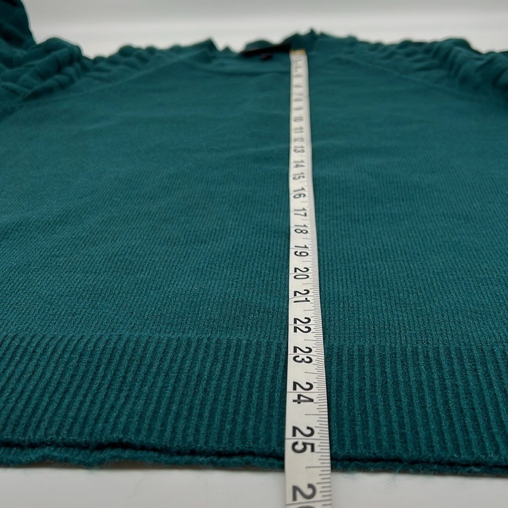 Lane Bryant Dark Teal Crew Neck Sweater Textured Bubble Sleeve 14/16 Mermaidcore - Picture 14 of 16